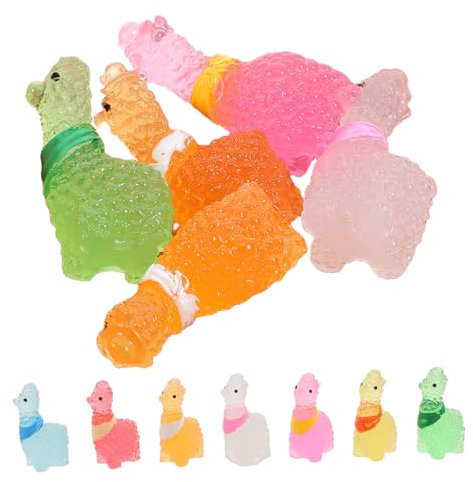FONDOTIN 60stücke Miniatur Alpaka Figuren Mini Resin Animal Figurines Für Garten Dekoration Und -projekte Wiederverwendbare Langlebige Deko-Elemente Farben