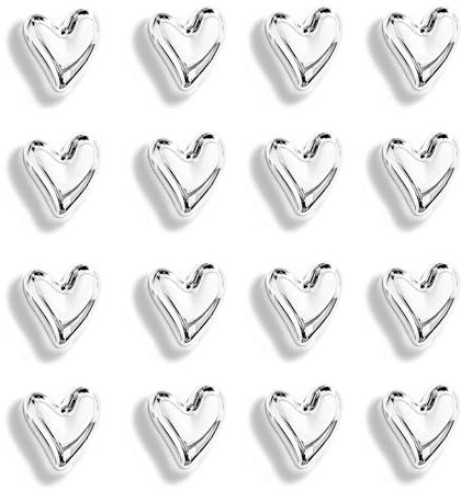 Janlifian 16PCS Silver Fridge Magnets Cute Love Heart Magnet Set 2.1cm Small Heart Decorative Magnets Funny Home Kitchen Refrigerator Office Whiteboard Magnetic Stickers Decoration