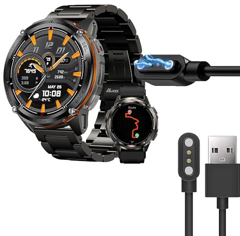 Lamshaw Caricatore magnetico compatibile con KOSPET Tank T3 Ultra 2 1.43 Pollici SmartWatch,Magnetico Caricabatterie USB 3.3ft Compatibile con KOSPET Tank T3 Ultra 2 (nero)