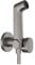 hansgrohe Bidette S 29230340 Douchette à main avec 1 type de jet économe en eau froide avec robinet d'arrêt, support de douche et tuyau de douche 1,25 m pour eau froide Noir brossé