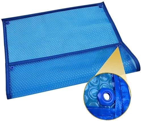 Bâche de Protection Solaire pour Piscine, bâche de Protection Solaire Contre Les UV, Film Isolant Thermique à Bulles, bâche Bleue imperméable et Anti-poussière, pour piscines Hors Sol (3 m x 6 m)