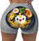 FBGHHTY Pantalones cortos deportivos cómodos con estampado de ramen y fideos de huevera, para yoga, correr, senderismo, uso diario, Negro, XL