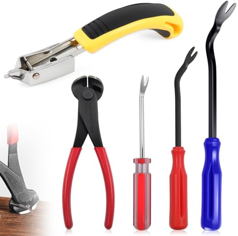 5 Pcs Nail Puller Set, Staple Remover Tools Pry Tool Carpenters Pincers for Furniture Floor Wall Photo Frame
