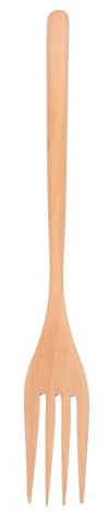 OSOLADY Ergonomic Wooden Long Handle Cooking Fork for Kitchen Use Lightweight Serving Fork for Meat and Salad Stylish Household Utensil with Simple Elegant Design