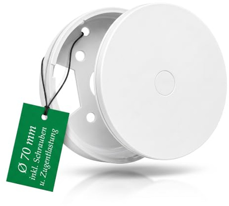 Elektro Butler Deckendose Weiß – Baldachin Lampe 70 x 30 mm Kabelabdeckung Decke, Deckenrosette Weiß für saubere Montage (1)
