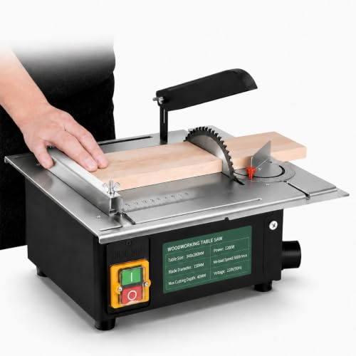 Sega Da Banco Compatta Da 1200 W, 5000 Giri/min, Sega Da Banco Per Lavorazione Del Legno Con Lama Da 150 Mm, Profondità Di Taglio Di 40 Mm, Per Lavori Di Falegnameria Fai-da-te, Taglio Di Legno