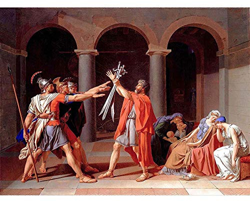 Wee Blue Coo Painting Allegory Roman David Oath Horatii Art Print Poster Wall Decor Kunstdruck Poster Wand-Dekor-12X16 Zoll