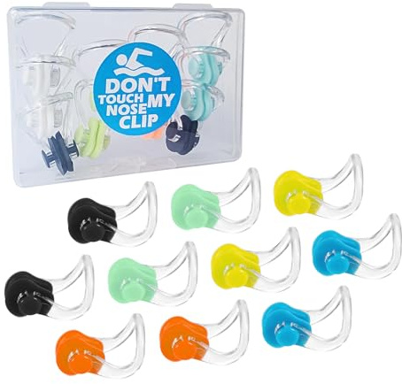 Linwnil 10Pcs Nose Clip for Swimming Nose Plugs for Kids and Adults Multi-Color