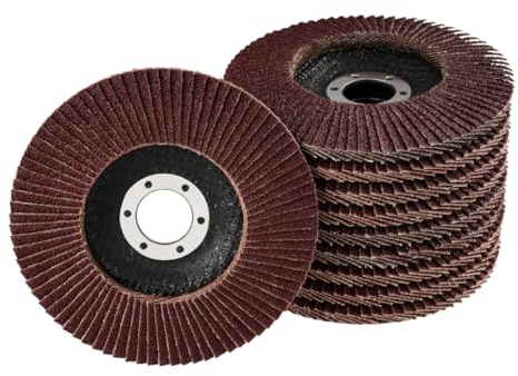 10 Fächerscheiben, Ø 115mm, Korn 60, Braun, Profi-Qualität, für Metall & Holz, für Winkelschleifer, Fächerschleifscheiben, Schleifmop, Lamellenscheiben, Schleifscheiben, Schleifen