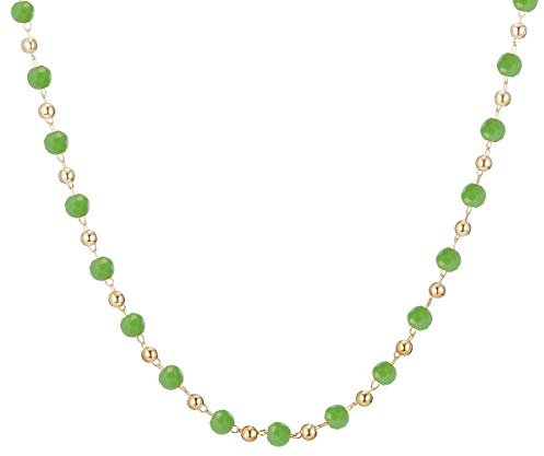 Ouran, Collana girocollo da donna, multicolore con ciondolo a catena lunga, ideale come regalo per ragazze, mamma, amiche e Lega, colore: Perline verdi., cod. XL-0724