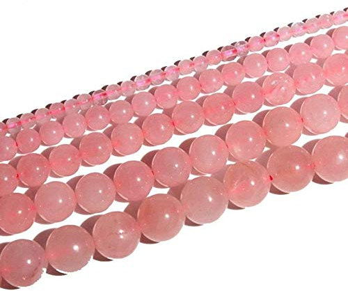 Jaipur Gems Mart AAA Natürliche 1 Strang Rosenquarz Edelstein Perlen für Schmuckherstellung | 8 mm Runde Perlen | Rose Quartz Plain runde lose Perlen | 15 Strand | Armband Halskette, die Kugel-Korn
