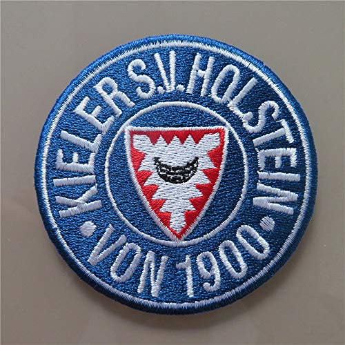 jingtongda 2 Stück Kiel Holstein Aufnäher Patch Football Fussball Soccer Club Iron on bügelbild aufbügler Badge
