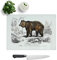 Glass Chopping Board - Brown Bear by Charles d' Orbigny - Textured Worktop Saver Cutting Board - Heat Resistant, Shatterproof and Hygenic - 28.5 x 20 cm