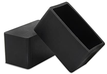 Flyshop 8 Pieces 20 x 40mm Silicone Chair Leg Caps Rectangular, Non-Slip, Protective Caps for Chair Legs, Floor Protectors, Noise Reduction, Durable, Black Furniture Feet Gliders