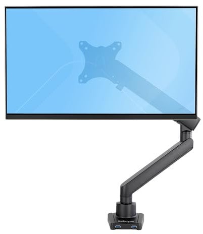 StarTech.com Desk Mount Monitor w/with 2x USB 3.0 ports for VESA Display up to 34 (17.6lb/8kg), C-Clamp/Grommet, Mechanical Spring