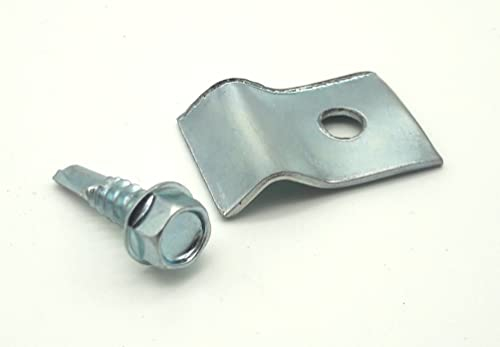 Zaun Befestigung Maschendraht Doppelstabmattenzaun Klemme Zubehör + Bohrs. 10x (natur)