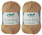 2x50 Gramm Gründl Cotton Quick 100% Baumwolle, Häkelgarn mercerisiert, gasiert, gekämmt inkl. Anleitung für ein Meerschwein (139 Beige Dunkel)