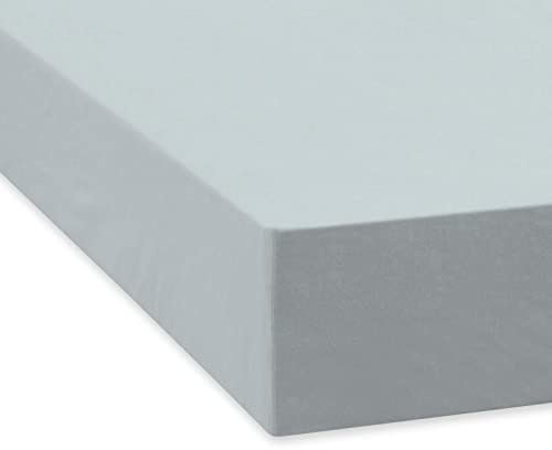 TRAUMSCHLAF Feinbiber Boxspring Spannbetttuch – kuschelig, weich aus 100% Baumwolle – flauschig, passformbeständig mit Rundumgummi – für Matratzen bis 35 cm – 160x200 cm, Silber