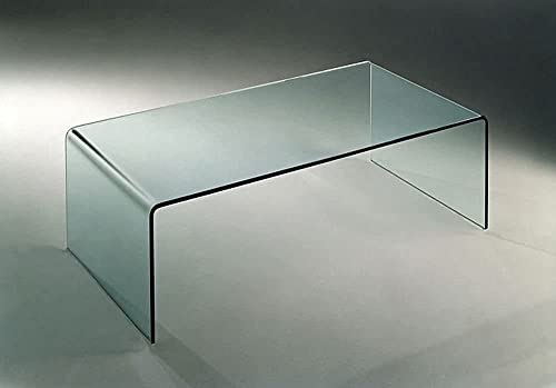 IMAGO FACTORY Grace R=0 | Table en Verre - Table Basse Transparente, Table de Salon Basse, Meubles de Salon en Verre, Design Moderne, Made in Italy