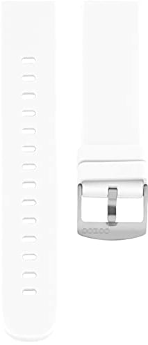 Oozoo Ersatzarmband Uhr 20mm Silikon - Weiß mit silbernem Verschluss - Silikonarmband 20mm für Armbanduhren - Ersatzarmband Uhr Damen & Herren - Uhrarmband 20mm Schnellwechselverschluss 404.20
