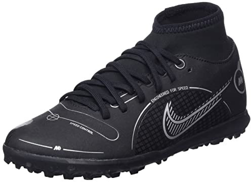 Nike Superfly 8 Club TF, Sneaker Unisex-Adulto, Black/Metallic Silver-Medium Ash, 42.5 EU
