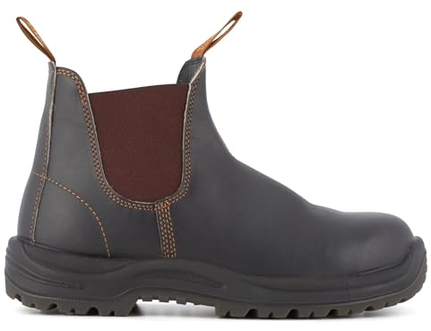 Stivali Chelsea Marroni in Pelle e con Punto di Metallo