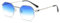 kachawoo Polygon Gradient Lens Sonnenbrille für Damen Halbrahmen Metall Vintage Sonnenbrille Achteckig Brand Design Eyewear UV400 Schutz (silver with blue)