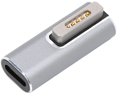 Bewinner Adaptateur T-Tip Adaptateur Type C vers Magnétique, Connecteur Convertisseur de Rapide USB C 5A PD pour Ordinateur Portable OS X, Aspiration Magnétique T-Head(Gris)