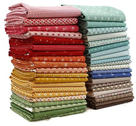 Prim Fat Achte Bündel (37 Stück) von Lori Holt für Riley Blake 9 x 21 Zoll (22,86 cm x 53,34 cm) Stoffschnitte DIY Quilt Stoff