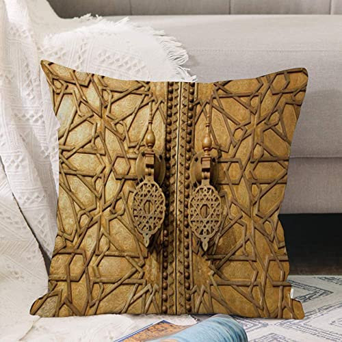 Kissenbezug 45x45 cm,Marokkanische Haupttore des königlichen Palastes in Marrakesch Marokko,Outdoor Kissen Kissenbezüge Kissenhülle Sofa Kissen dekokissen Zierkissen für Wohnzimmer Garten deko draußen