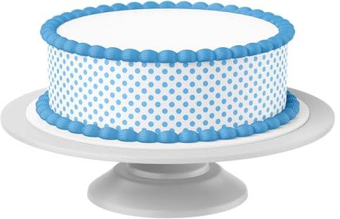 Tortenband blau Pünktchen essbar - 4 Stück á 24cm x 5cm passend für Torten bis 30 cm zum mitessen - kreative Dekoration für Torten