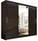 Mirjan24 Kleiderschrank Aston 250 mit Spiegel, Schwebetürenschrank, Schlafzimmerschrank, Schiebetürenschrank, Garderobe, Schlafzimmer (Choco, mit RGB LED Beleuchtung)