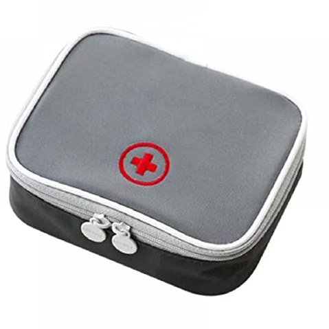 1 pieza Mini Kit Primeros Auxilios, Kit de Primeros Auxilios, Botiquín de Primeros Auxilios, para Hogar, Oficina, Deportes, Senderismo, Supervivencia, Emergencias, Viajes, Camping (Gris)