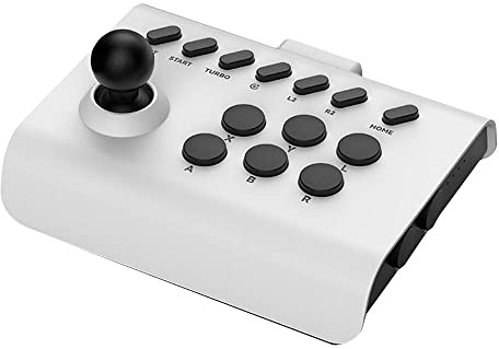Joystick Arcade Fight Stick Per PS4/PS3/PC, Joystick di combattimento del controller di gioco con funzione Turbo e Macro (bianco nero)