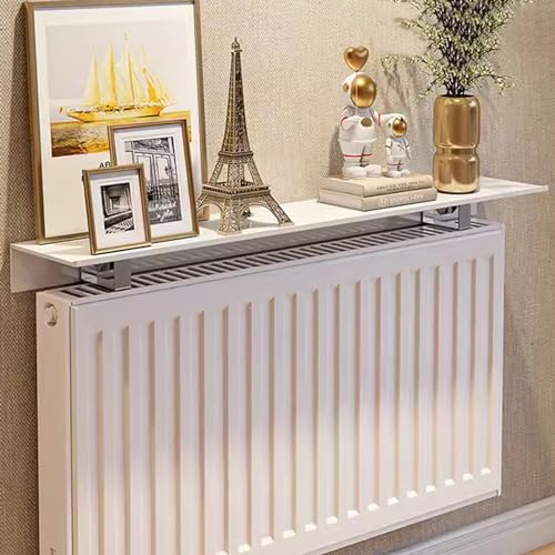 AHDFY Radiator Shelf,Radiator Cover White,No drilling required,35-80cm Dustproof Radiator Shelf for Home Office Kitchen Bedroom Living Room(Length can be customized),80cm