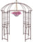 GYMAX Pergolato da Giardino a Forma di Gabbia, Padiglione a Pergola in Metallo per Piante Rampicanti per Matrimoni, Feste, Cerimonie, 211 x 211 x 256 cm