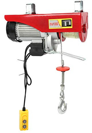 Palan de Levage à Treuil électrique, capacité de 1000KG, Câble Métallique en Acier de 18m, 1800W, Levage à Double Ligne, adapté aux Usines (Prise UE 220V)