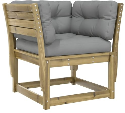 vidaXL Gartensofa mit Armlehnen und Kissen Kiefernholz Imprägniert