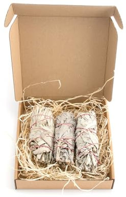 Native Spirit: 6 Stück Weißer Salbei Mini-Räucherbündel (8-10 cm lang), 100% Natur aus Kalifornien