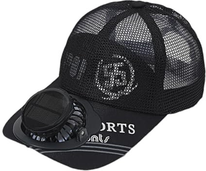 Sombrero con Ventilador Solar -Sombrero De Ventilador Solar | Sombrero De Visera con Ventilador | Gorra De Camionero De Béisbol Ajustable, Gorra De Ventilador con Carga Solar/USB, Batería De 1000 MAh