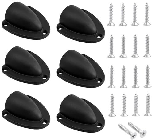 Treki 6pcs Marine Cable Vent Cover Set Premium Nylon Clamshell Ventilator Corrosion Resistant Boat Wire Cover, Black - Includes 18 Stainless Steel Phillips Screws
