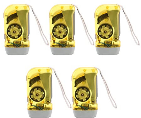 VENEKA 5X 3 LEDs Dynamo Wind Up Lampe de Poche Pressage A la Main Manivelle Caoutchouc Naturel Lampe de Poche sans Piles