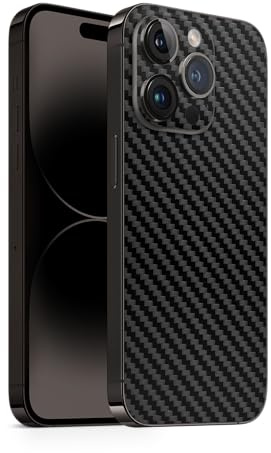 TF Skins kompatibel mit iPhone 12 Pro Max, Skin Schutzfolie mit 360° Schutz, super dünn und resistent (Carbon Schwarz)