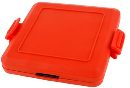 Microwave Toastie Sandwich Maker, Breakfast Sandwich Maker, Silicone Microwaveable Cookware, Rapid Heating, Non-Stick Plates, No Electricity, Wireless, Heatwave Technology Sandwich Toaster (Red)
