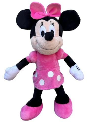 Peluche Minnie Disney robe rose bonhomme 20 cm en polyester recyclé doux pour enfants