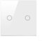 Double Dimmer Switch, 2 Gang Touch Switch For Dimmable LED Lamp/Incandescent Bulb, 86 Type LED Backlight Tempered Glass Panel Light Switch(white)