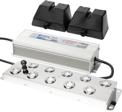 TAZZOR Nebelmacher Ultraschall, Nebelmacher 6 Kopf Ultraschall Nebelgerät 6L/H mit 250W, Nebel Luftbefeuchter Teich Nebelgerät, Wasserdichtem Netzteil Schweres Nebelgerät Innenhof(6 Kopf)
