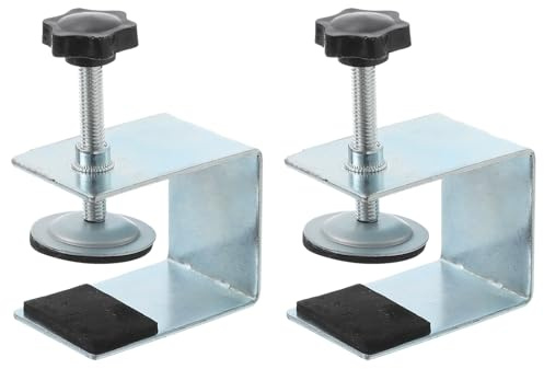 QUARKZMAN 2 Pcs Pinces d'Installation de Façade de Tiroir Argent | Gabarit de Menuiserie Galvanisé pour Montage de Tables et Bureaux, Pinces de Fixation de Tiroir Réglables