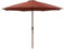 JJ. Parasol droit rond effet bois Ø300cm Parasol droit Ø3 m Ouverture avec manivelle Toile professionnelle 240g/m2 renforcée résistante aux UV Rouge oxyde