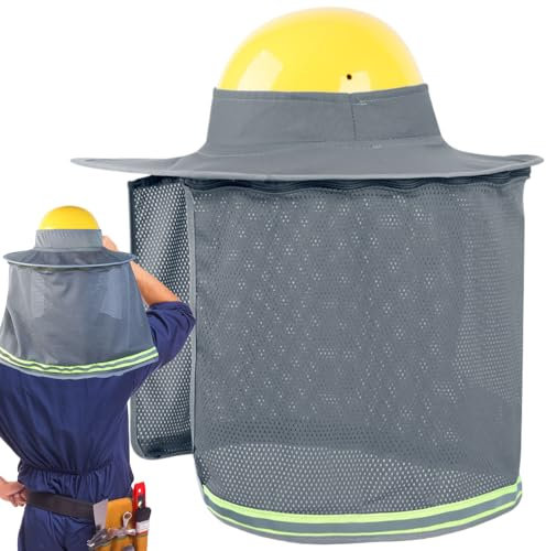 Hardhat Sun Shade, Full Brim Neck Guard, Breathable Cooling Visor, Uv-Resistant & Reflective Safety Cover, Lightweight & Comfortable Fit, Outdoor Construction Landscaping Material